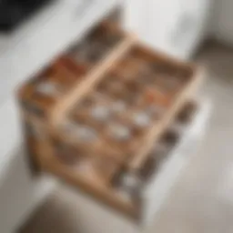 A beautifully organized kitchen showcasing stylish storage solutions