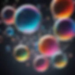 Colorful bubbles floating in the air