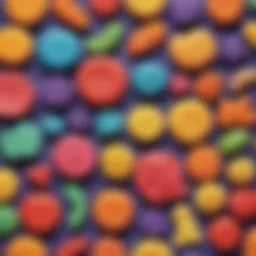 Colorful array of homemade play dough in various shapes