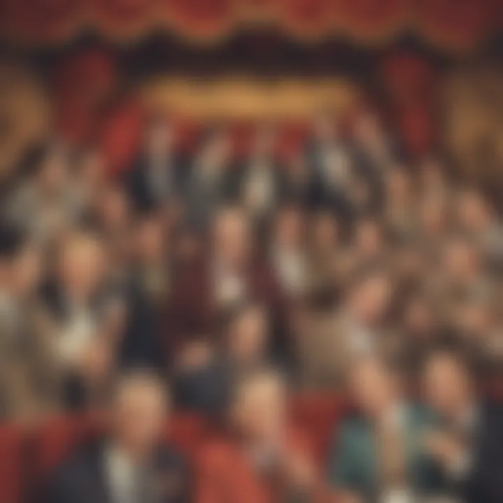 A vintage comedy club scene