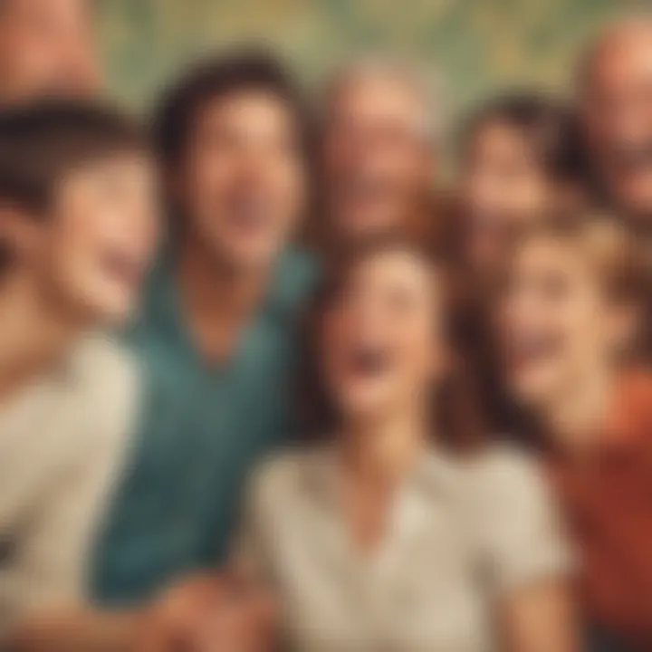 A group laughing together at a gathering