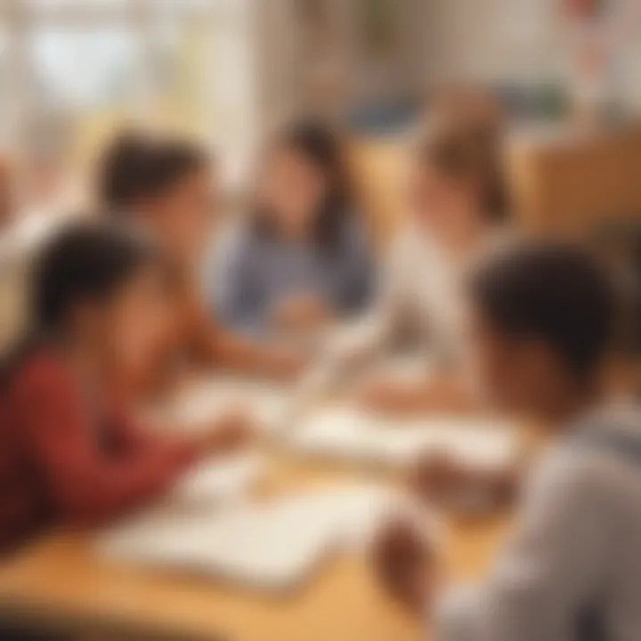 A classroom setting where students share their gratitude journals with peers.