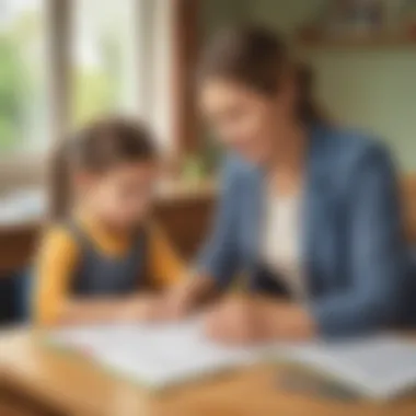 Parental Support in Spelling Parent assisting child with spelling exercises