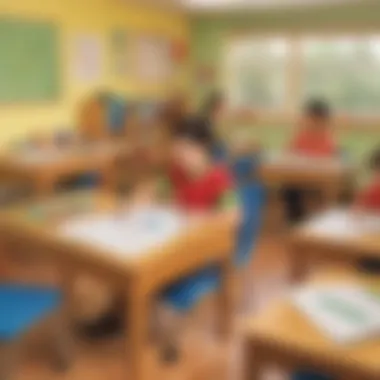 Creating a Dynamic Writing Environment An organized classroom setting with diverse writing materials for children.