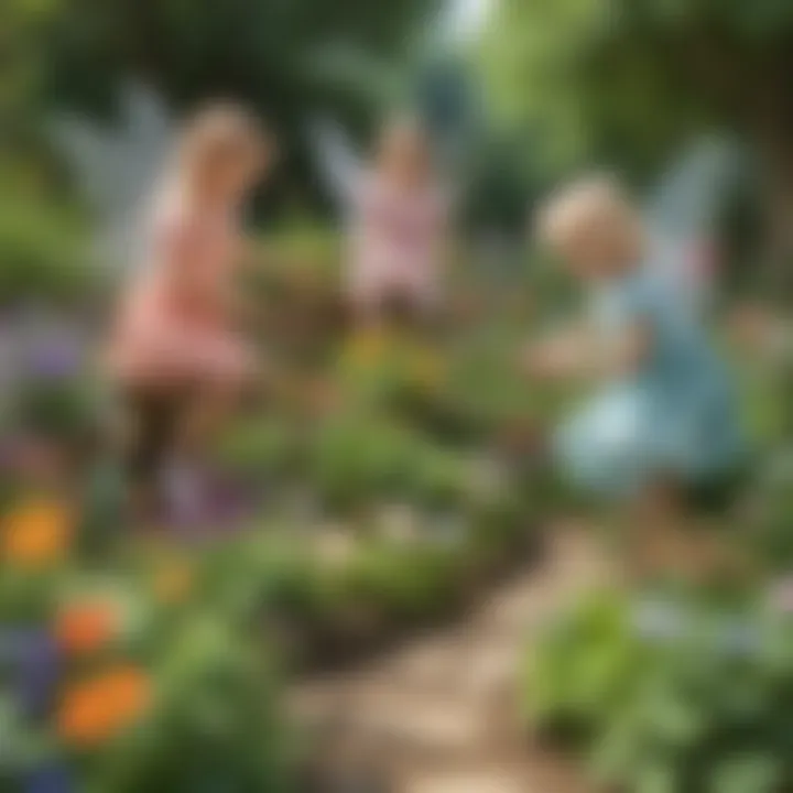 Children engaging in fairy gardening