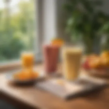 Enjoying a Morning Smoothie in a Peaceful Ambiance A serene morning setting with a smoothie on a table