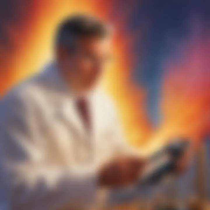 Scientist observing thermal changes