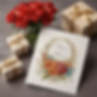An elegantly designed thank you card placed next to a meaningful gift