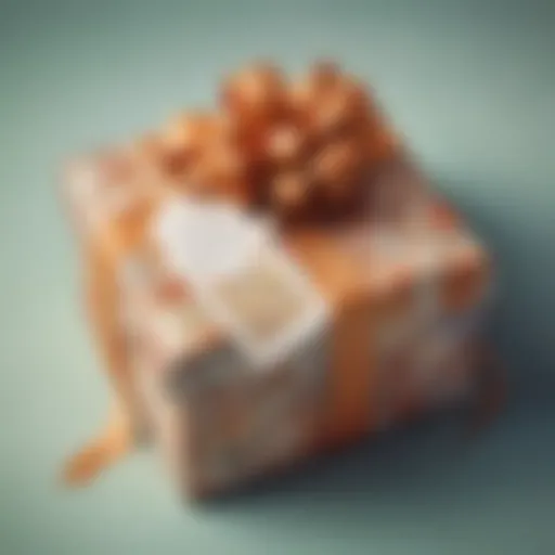 A beautifully wrapped gift with a heartfelt note attached, symbolizing gratitude