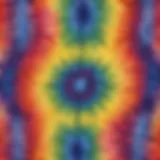 Colorful tie dye patterns on fabric
