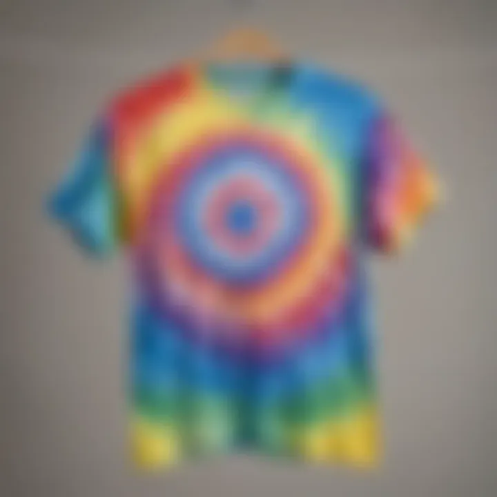 Finished tie dye shirt hanging to dry