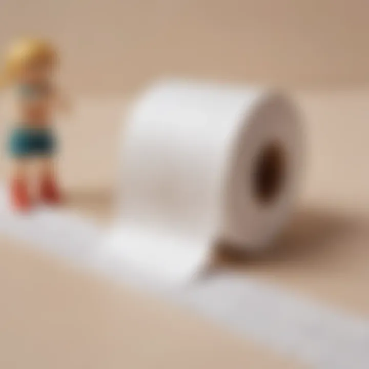 Toilet paper threading race for kids