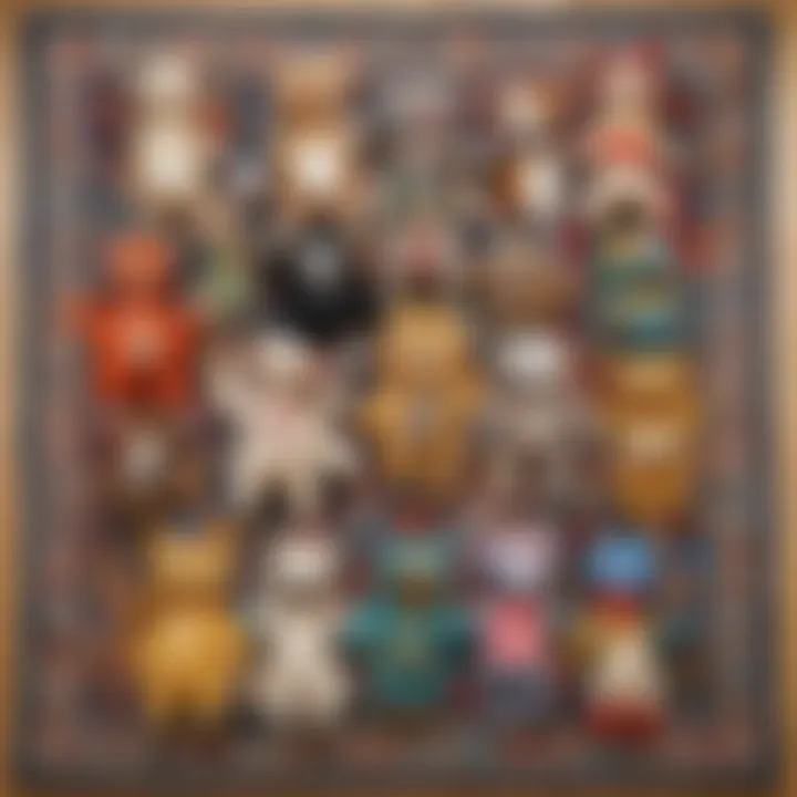 Transformed stuffed animals sewn together to create a unique rug