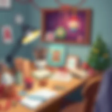 Crafting Personalized Ornaments in a Creative Workspace Creative workspace setup for crafting personalized ornaments