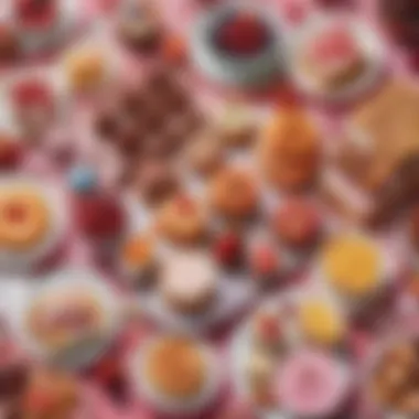 Trendy dessert spread with decadent treats
