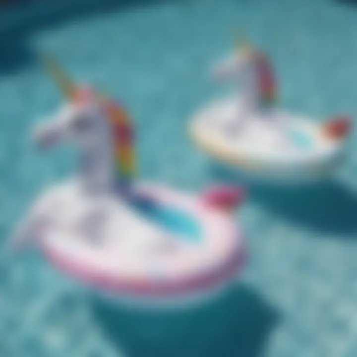 Colorful Twin Unicorn Pool Floats