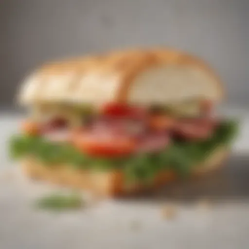 Gourmet sandwich with fresh ingredients
