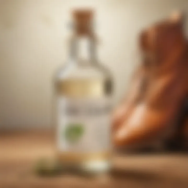 White vinegar solution for shoe cleaning