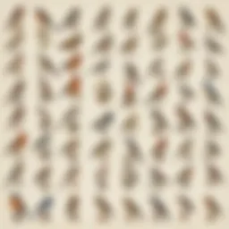 A visual representation of bird calls categorized by species.
