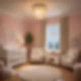 A cozy nursery with soft lighting and calming colors to promote tranquility for a newborn.