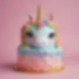 Unicorn Birthday Cake with Pastel Rainbow Icing