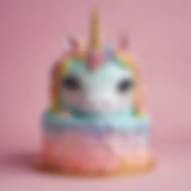 Unicorn Birthday Cake with Pastel Rainbow Icing