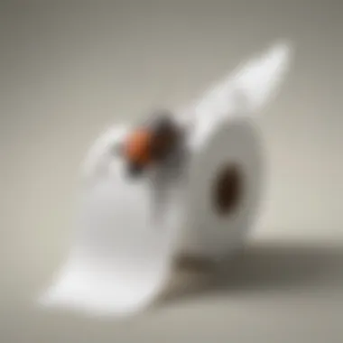 Humorous prank with fake bug on toilet paper