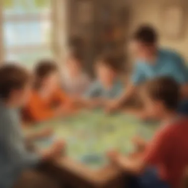 Engaging Educational Games for Kids on Gigglyx Illustration of children playing an interactive and educational game on Gigglyx