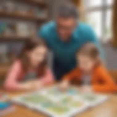 Bonding Through Creative Explorations on Gigglyx Illustration of a parent and child exploring fun and creative activities on Gigglyx