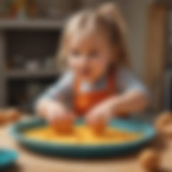 Child experimenting with baked play dough