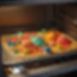 Play dough sculpture in the oven