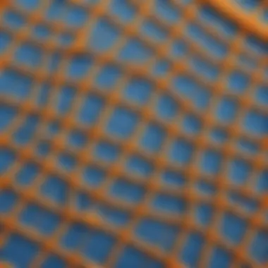 Close-up of breathable mesh fabric showcasing durability