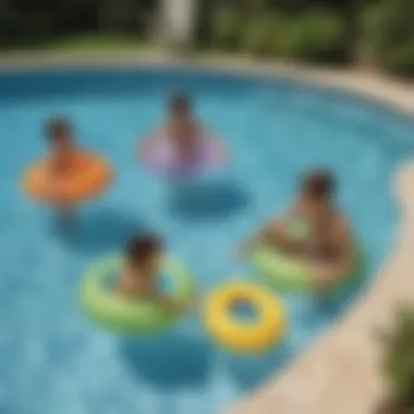 Children enjoying playtime with easily accessible pool toys