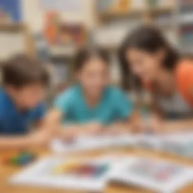 Learning Through Color: Engaging Young Minds Children engaged in learning with markers