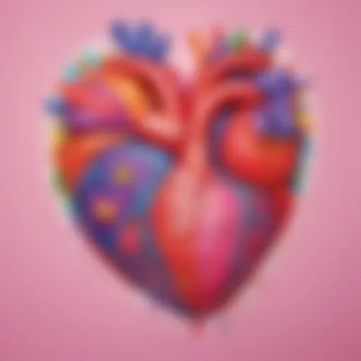 Colorful heart-shaped crafts created by children