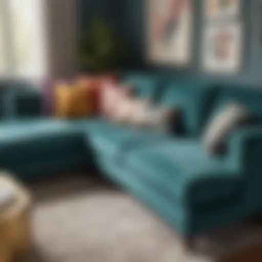 Luxurious Velvet Upholstery of Joybird Haine Sectional