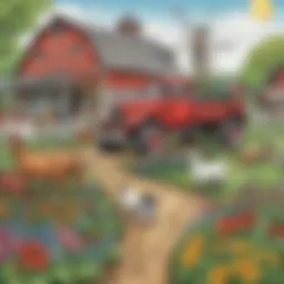 Vibrant Farm Life Coloring Page