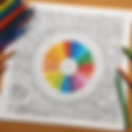 Vibrant palette of sight word coloring page