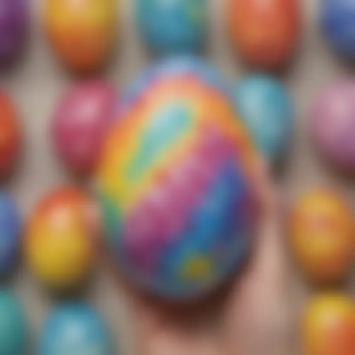 Colorful tie-dye effect on Easter egg