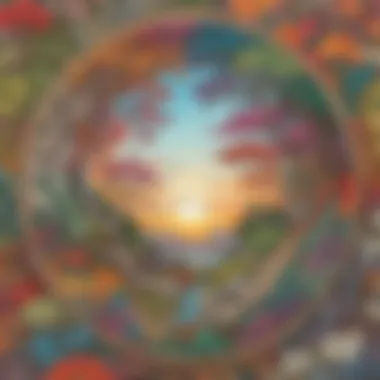 Colorful Mindfulness Finished Zen Tangle art with vibrant colors