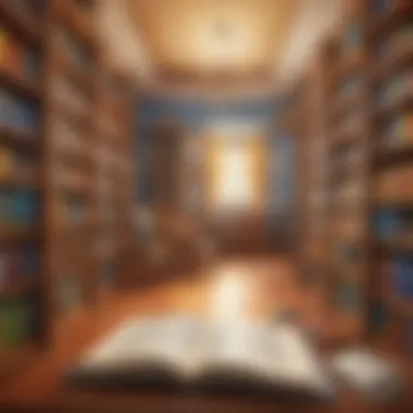 Digital Learning Environment with Reading Games Colorful Illustration of a Virtual Library with Interactive Reading Games