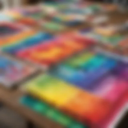 Colorful Viva Colorsheets displayed on a table