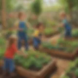 Children engaging in a gardening activity