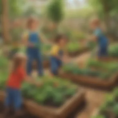 Children engaging in a gardening activity