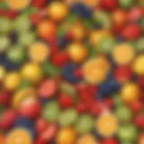 Colorful array of fresh fruits for shake recipes