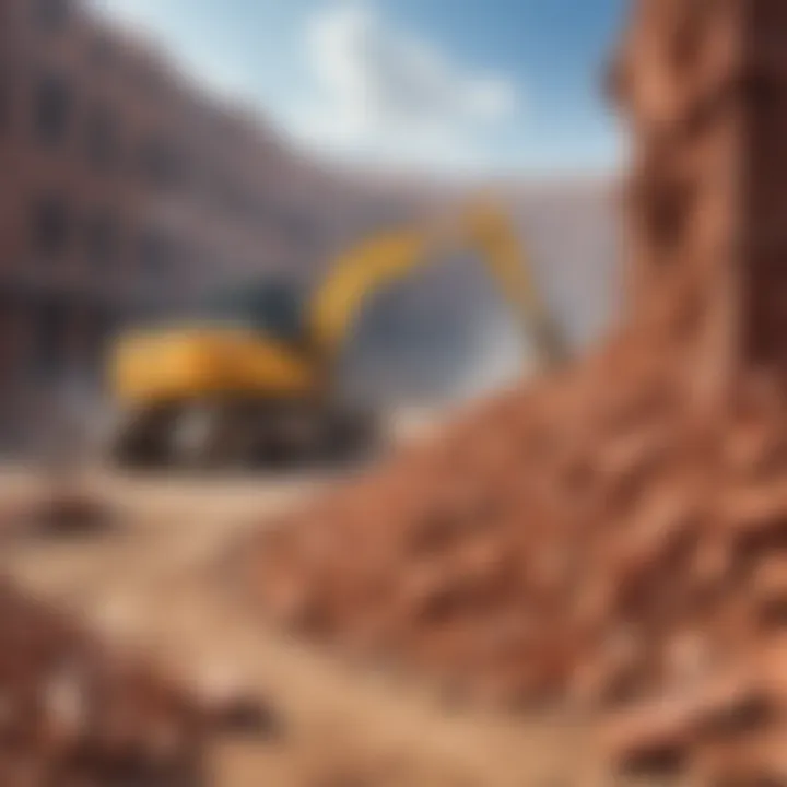 Construction site with brick waste