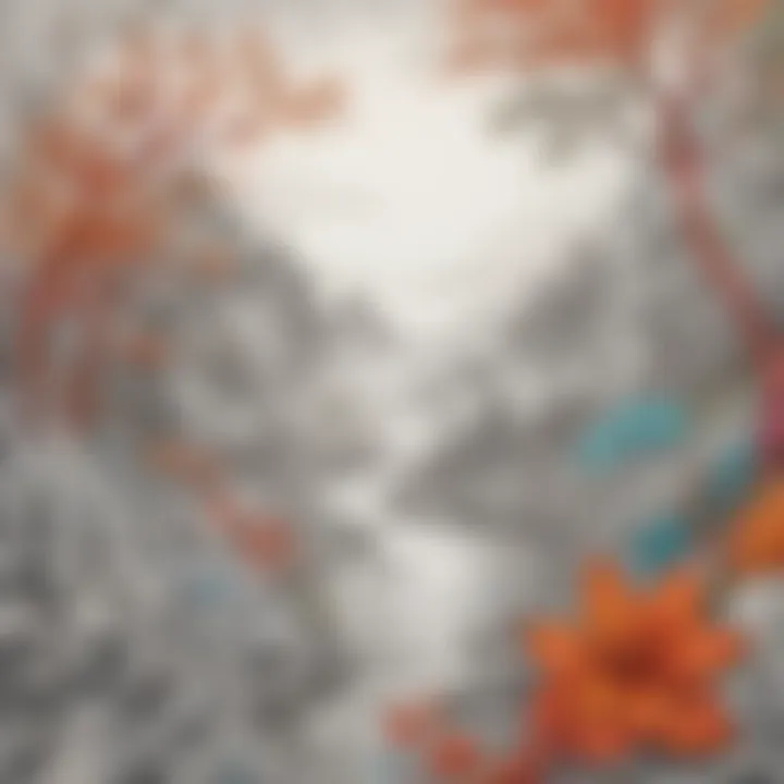 Close-up of Zen Tangle art in progress