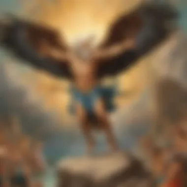 Zeus transforming into an eagle symbolizing his divine nature