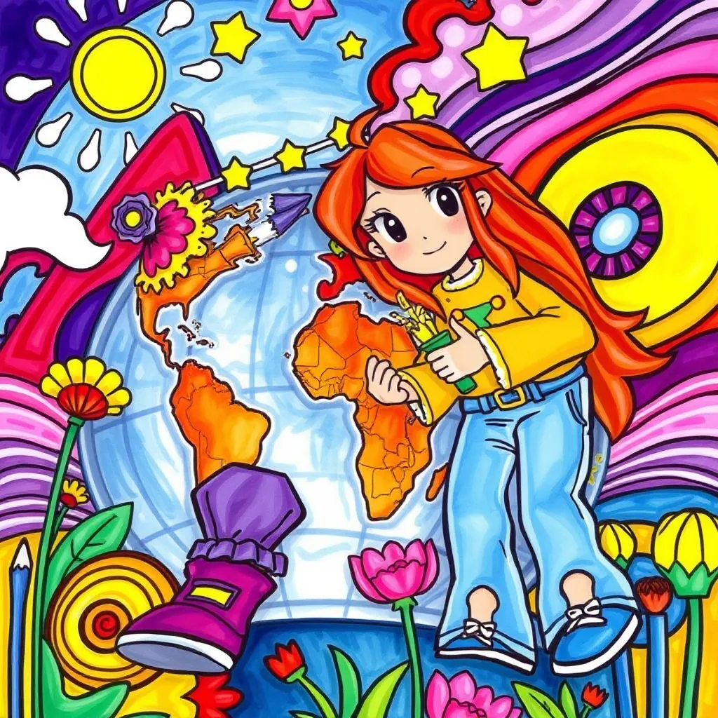 Exploring the World of Colour Colouring Pages